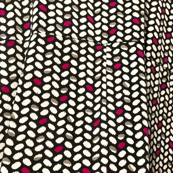 Chaus 3/4 Sleeve White Black Magenta Gray Polka Dot Blouse Size XL - Picture 10 of 10